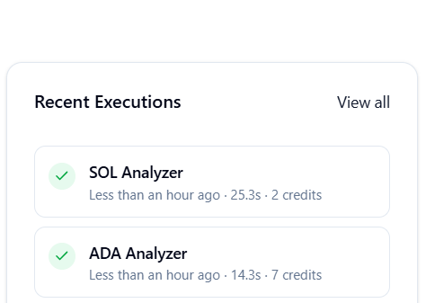 Pay-as-you-go Credits interface